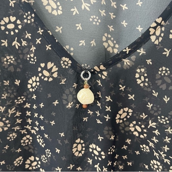 JODI B WISE Black 100% Silk Beach Cover Up Dress Size Medium EUC - Picture 4 of 6